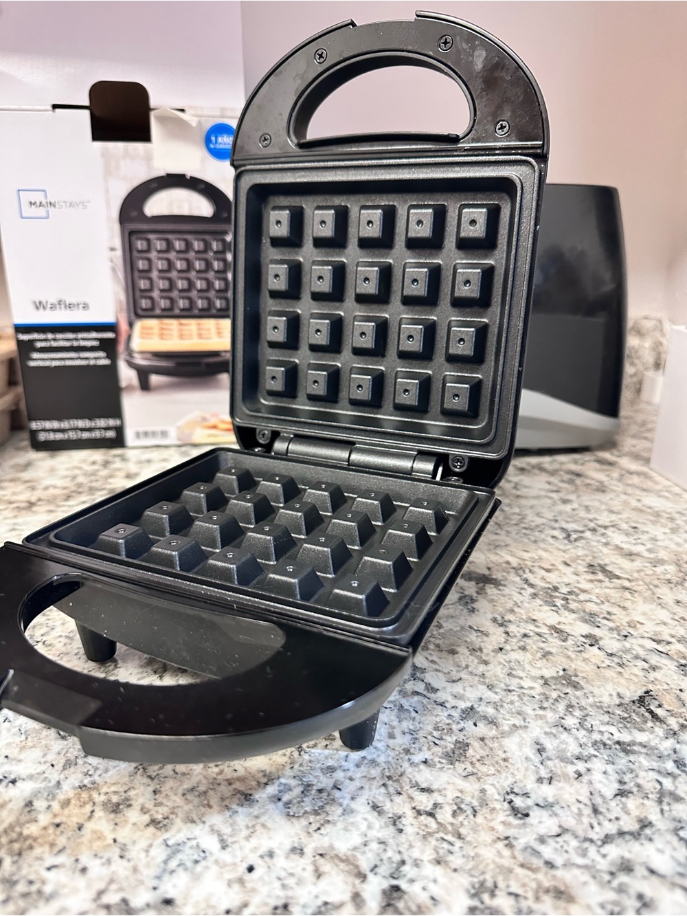 Mainstays Black Waffle Iron with Nonstick Surface